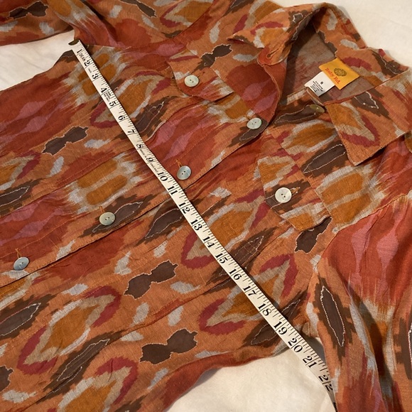 Ruby Rd. Linen blend jacket pearlized buttons 8 - Picture 7 of 15